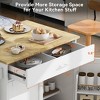 Kitchen Island, with Storage Rack, Drawers, Spice Rack & Towel Rack, for Dining, Kitchen & Barbecue - 3 of 4