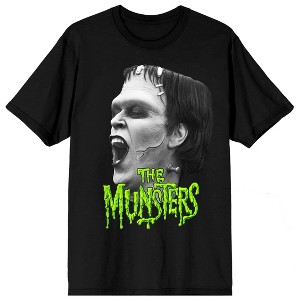 The Munsters Rob Zombie Remake Big Face Monotone Herman Crew Neck Short Sleeve Women's Black T-shirt - 1 of 3