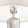 Possini Euro Design Oirin 32 1/4" Tall Large Modern Luxe End Table Lamps Set of 2 Crackle Silver Finish Mercury Glass White Shade Living Room Bedroom - 4 of 4
