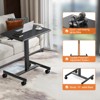 Bencmate Desks Mobile Small Standing Desk Adjustable Height, Portable Rolling Desk with Lockable Wheels, Stand up Table, Black, 25.7"*19"*28.5" - 4 of 4