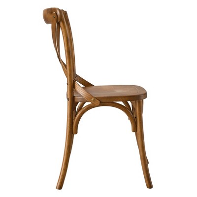 Walnut High Cross Back Upholstered Side Chair