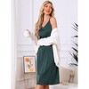 INSPIRE CHIC Women's Sleepdress Satin Sleeveless Double Spaghetti Strap Criss Cross Back V Neck Midi Lounge Nightgown - 2 of 4