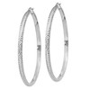 Black Bow Jewelry 3.5mm, Diamond Cut 14k White Gold Round Hoop Earrings, 65mm (2 1/2 In) - 2 of 4