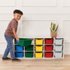 ECR4Kids Streamline 15 Cubby Tray Cabinet with 15 Scoop Front Storage Bins, 3x5, White Wash - 4 of 4