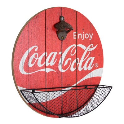 Coca-Cola Bottle Opener and Cap Catcher Red - Crystal Art Gallery