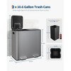 Dual Trash Can with Foot Pedal & Soft-Close Lid, Stainless Steel Double Trash Can Kitchen - 3 of 4