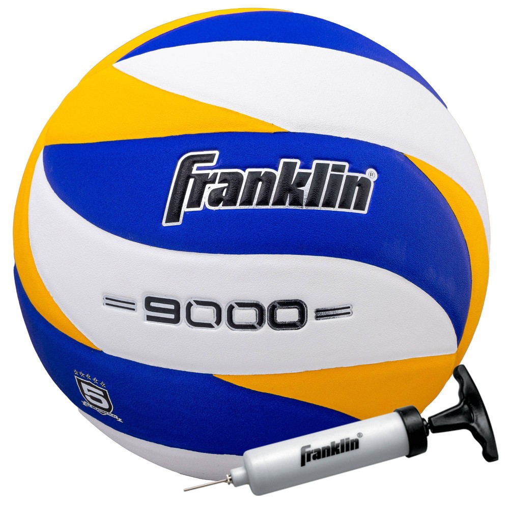 Franklin Sports 9000 Indoor Volleyball with Air Pump - Black/Gray/White