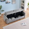 NicBex 79.5 Inch Storage Teddy Cotton Linen Sofa Couch with Metal Conical Long Legs for Living Room,Apartment,Bedroom - 4 of 4