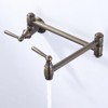 WOWOW Wall Mounted Pot Filler with Double Handle in Brushed Nickel - 2 of 4