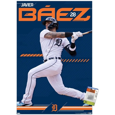 Trends International Mlb Detroit Tigers - Javier Báez 23 Unframed Wall  Poster Print Clear Push Pins Bundle 22.375 X 34 : Target