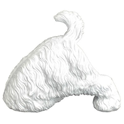 White Resin Highland Terrier Digging Dog Statue