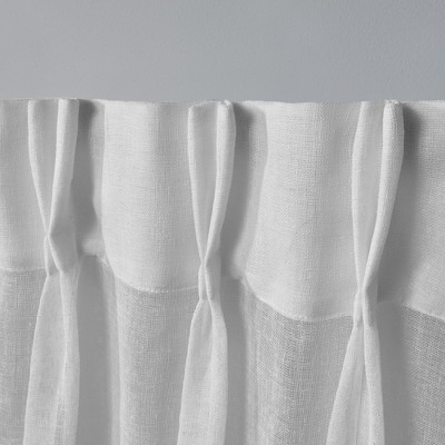 Set of 2 (96"x50") Belgian Pinch Pleats Sheer Window Curtain Panel White - Exclusive Home
