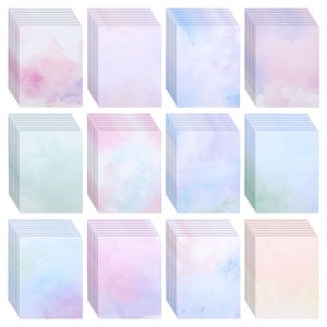 Paper Junkie 96 Sheets Decorative Watercolored Printer Paper 8.5 x 11 in - Letter Size Double Sided Pastel Cardstock for Scrapbook - 1 of 4
