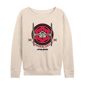 Women's - Star Wars - Imperial Navy Flight Patch Lightweight French Terry Wide Neck Long Sleeve Shirt - 1 of 4