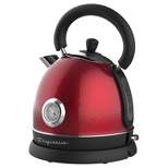 Frigidaire 1.79-Quart 1,500-Watt Retro Porcelain Electric Water Kettle with Thermometer (Red)