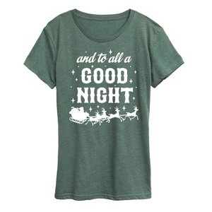 Women's - Instant Message - And To All A Good Night Christmas Short Sleeve Graphic T-Shirt - 1 of 4