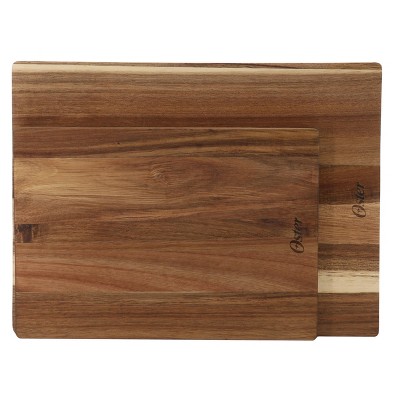 Oster Thornwood 2 Piece 16 Inch and 13 Inch Acacia Wood Cutting Board Set
