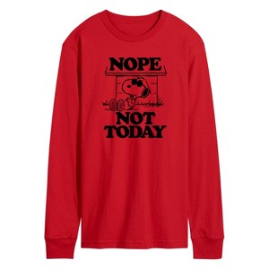 Men's - Peanuts - Joe Cool Nope Not Today Long Sleeve Graphic T-Shirt - 1 of 4