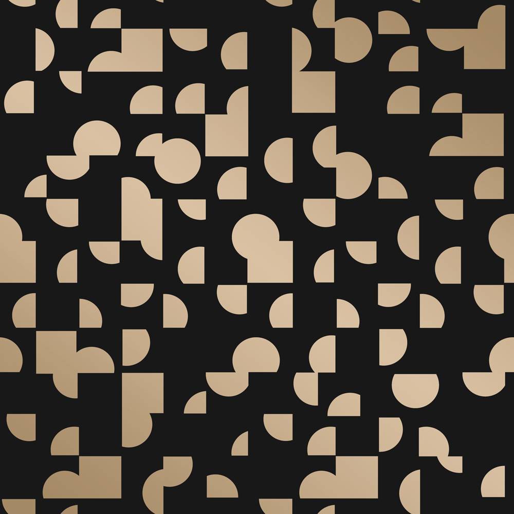 Photos - Wallpaper Tempaper & Co. 28 sq ft Mod Geo Peel and Stick  Black/Metallic Gold