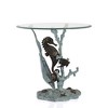 SPI Home Seahorse End Table – 22" Coastal-Inspired Round Metal Accent Table with Sculptural Sea Life Base - 3 of 3