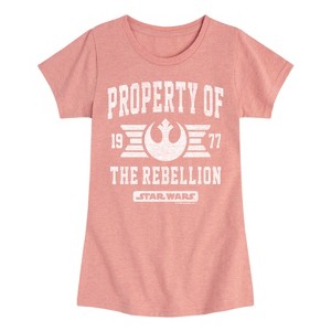 Girls' - Star Wars - Property Of Rebellion Fitted Short Sleeve Graphic T-Shirt - 1 of 3