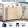 Folding Dining Table with Storage,Kitchen Table with 6 Wheels Suitable for Kitchens,White - 4 of 4