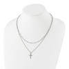 Chisel Stainless Steel Polished Cross 2 Strand 18.25" with 1" extension Necklace - 4 of 4