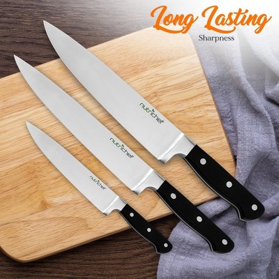 NutriChef 13 Piece Stainless Steel Knife Block Set