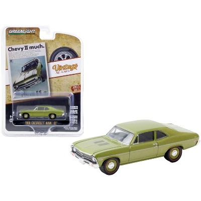 1968 Chevrolet Nova SS Green Metallic "Chevy II Much" "Vintage Ad Cars" Series 3 1/64 Diecast Model Car by Greenlight