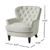 TOAOTBNBO Accent Chair with Tapered Birch Wood Legs, Upholstered Armchair with Soft Cushion Comfy Sofa Chair for Living Room, Ivory - 3 of 4