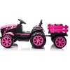 12V Kids Ride-On Tractor with Detachable Trailer, Remote Control, LED Lights, Battery Powered Farm Vehicle Toy Car Gift for Boys and Girls - 3 of 4