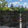 Lirago Metal Outdoor Privacy Screen Freestanding Garden Privacy Screen 72"x47" Black - 2 of 4