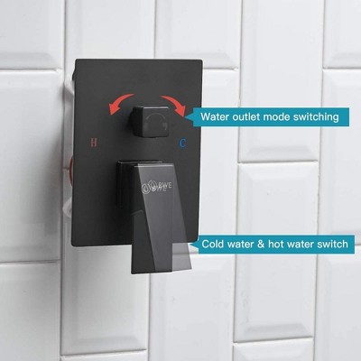 10 Inch Matte Black Stainless Steel Square Rain Shower Combo Set