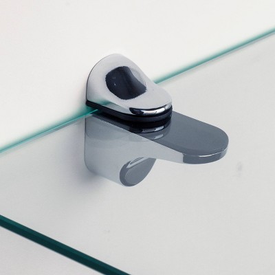 Sleek White Tempered Glass Floating Wall Shelf, 12"x14"