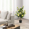 Tangkula 38" Artificial Camellia Tree Faux Floral Plant Fake Tree for Decoration Yellow - 2 of 4