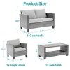 Sonkuki 4 Pieces Patio Conversation Set, Loveseat Sofa with Coffee Table, All-Weather PE Rattan Wicker Sofa - 3 of 4