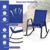 Tangkula 4 PCS Patio Rocking Chair Outdoor Ergonomic Rockers w/ Breathable Fabric Seat Navy - 4 of 4