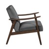 Velvet Upholstered Mid-Century Modern Accent Chair with Attached Cushions, High-Resiliency Foam and Solid Wood Frame - 4 of 4