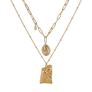 Hollywood Sensation Jesus Pendant Layered Necklace - 1 of 2