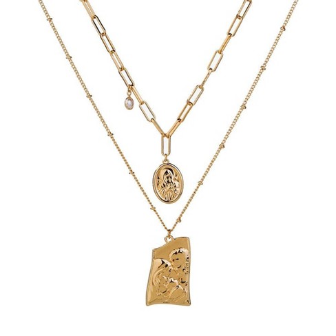 Hollywood Sensation Jesus Pendant Layered Necklace - image 1 of 2