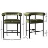 Velvet Counter Height Stool with Back and Arms, 1-Pack Modern Upholstered Bar Chair with Wide Seat for Kitchen Island or Home Bar-Maison Boucle - 3 of 4