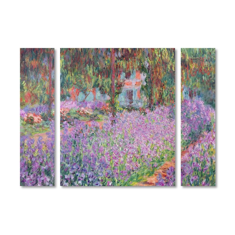 Trademark Fine Art -Claude Monet 'Artist's Garden at Giverny' Multi Panel Art Set Small, 2 of 4