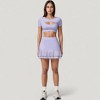 Anna-Kaci Active Women's Short Sleeve Cropped Active Top with Keyhole Front Cutout and Built-In Bra for Medium Support - 2 of 4