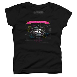 Girl's Design By Humans The answer to the ultimate question 42 By Bomdesignz T-Shirt - 1 of 2