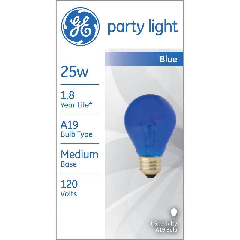 GE 25W Incandescent Party Light Blue, 4 of 5