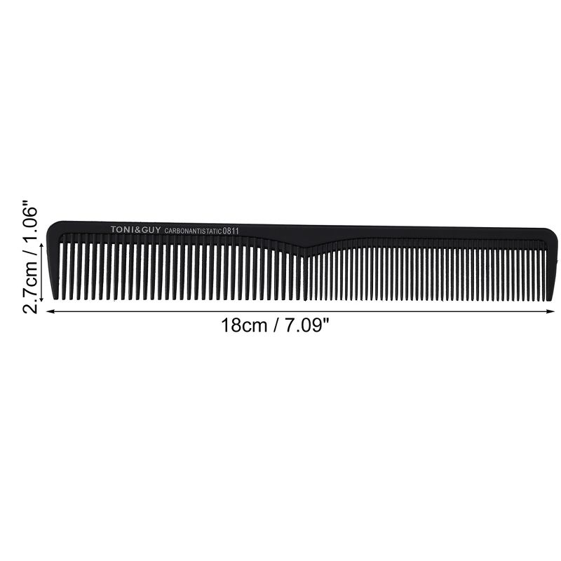 Unique Bargains Hair Comb Classic Styling Compact Comb Detangling Comb for Hair Styling 18cm Plastic Black, 3 of 7