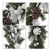 6FT Christmas Garland,Artificial Christmas Garland with Pine Cones Poinsettia,Cordless Xmas Garland for Fireplace Mantle Stairecase - 3 of 4