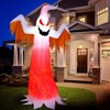 Tangkula 8 FT Halloween Inflatable White Ghost with Rotatable Flame LED Lights&Air blower Blow Up Halloween Decoration - 2 of 4