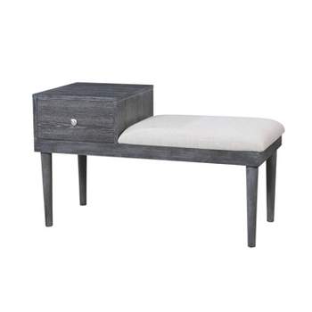 Luce Mid Century Modern Storage Bench Weathered Gray - HOMES: Inside + Out