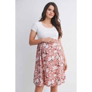 short floral maternity dress Alessandra Maternity Dress Short Vintage Bloom
